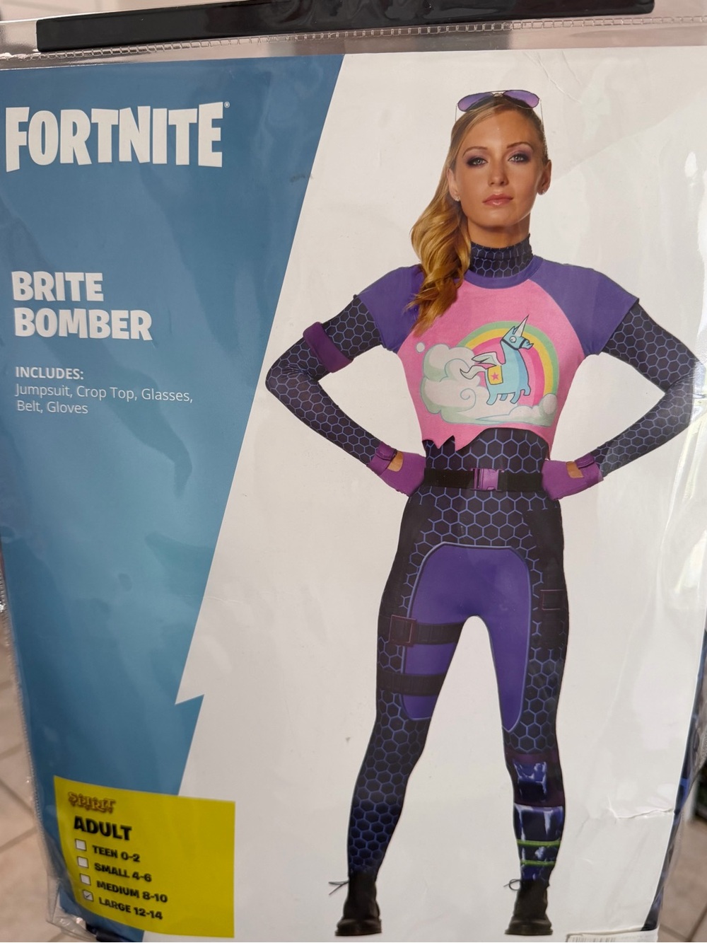 Spirit Fortnite Brite Bomber Women's Purple and Pink Costume